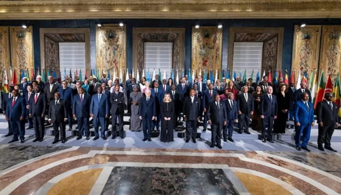 Family Photo at Italy-Africa Leaders Summit 2024