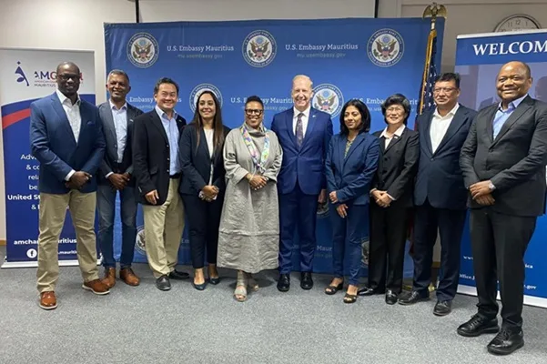 Ambassador Jardine and Minister-Counselor Griffin with Representatives of AmCham