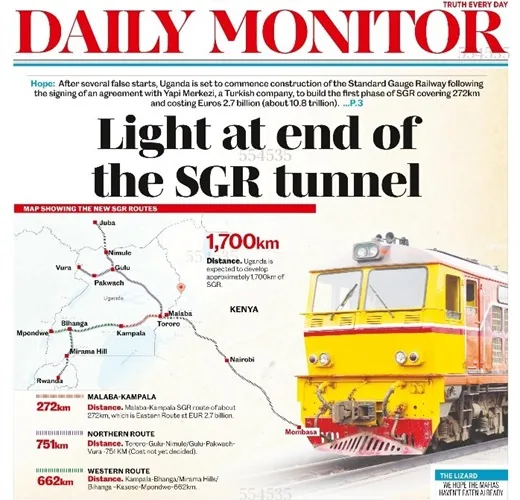 Kampala-Malaba Rail Deal Makes Headlines on Daily Monitor