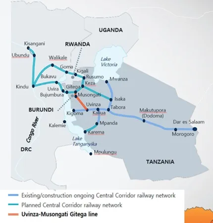 Tanzania-Burundi Regional Rail from Uvinza, Musongati and Gitega