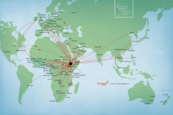 Ethiopian Airlines Routes Map