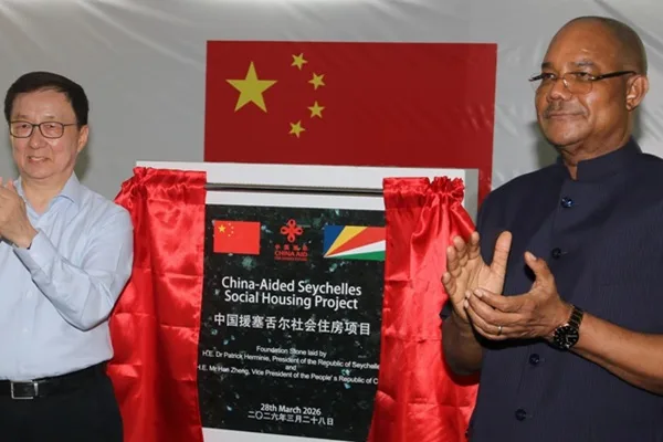 Han and Herminie at Groundbreaking Ceremony for Social Housing Project in Seychelles