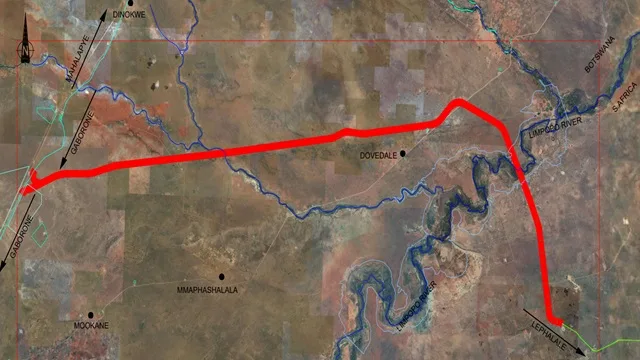 Proposed Alignment of Mmamabula - Lephalale Regional Rail