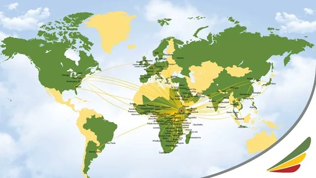 Ethiopian Airlines Air Routes Map 2025