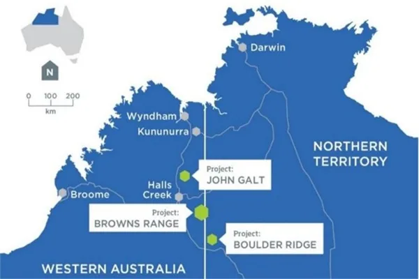 Location Map of Northern Minerals' Mines