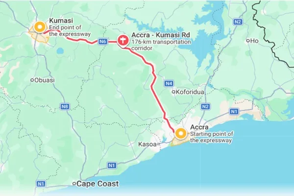 Accra - Kumasi 176-km Expressway Alignment