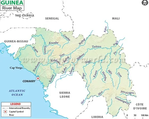 Guinea Rivers Map