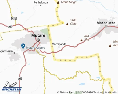 Location Map of Machipanda near the Mozambique - Zimbabwe Border (Source: Michelin)