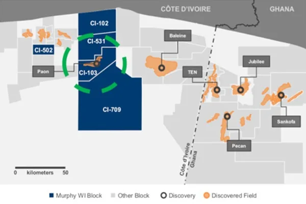 Location of Murphy Oil's Blocks Offshore Cote d'Ivoire