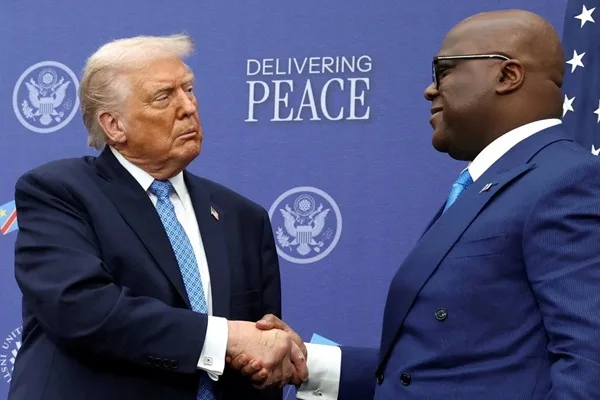 Trump and Tshisekedi Shake Hands on the Peace Deal