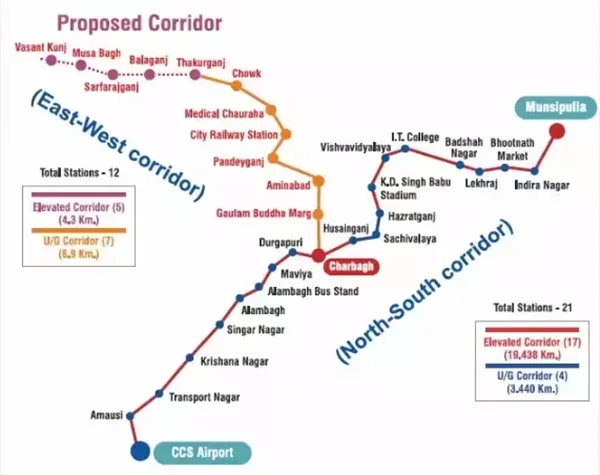 Lucknow Metro Map