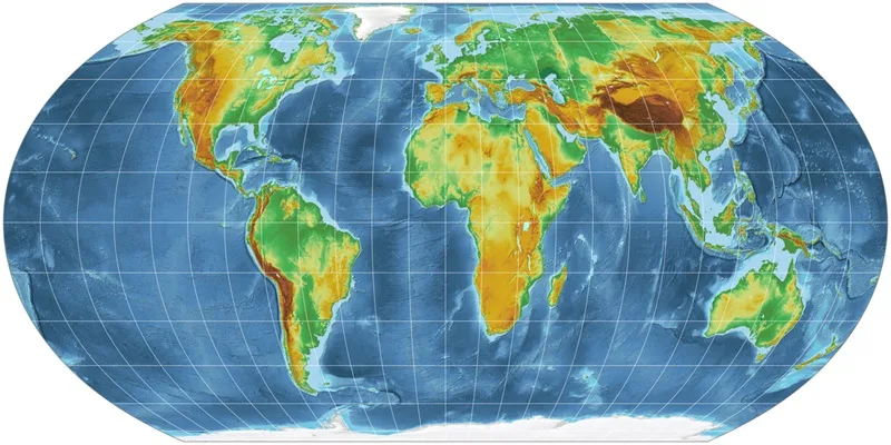 World Map Equal Earth Projection