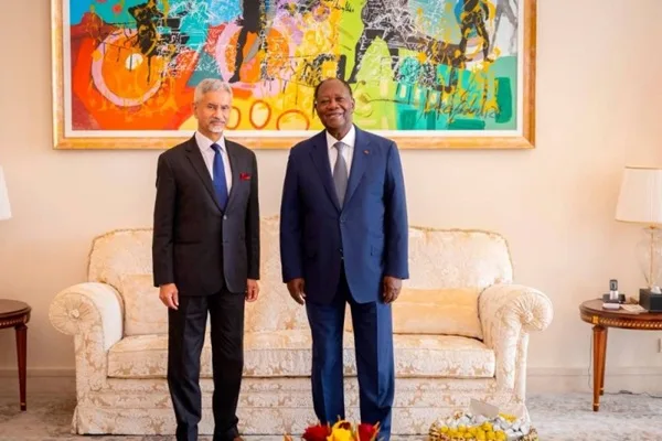 Jaishankar and Cote d'Ivoire President Alassane Ouattara